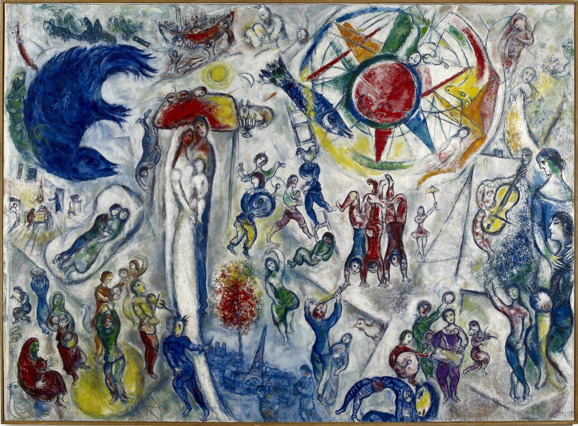 Marc Chagall, La vie, 1964 Huile sur toile, 296 x 406 cm.