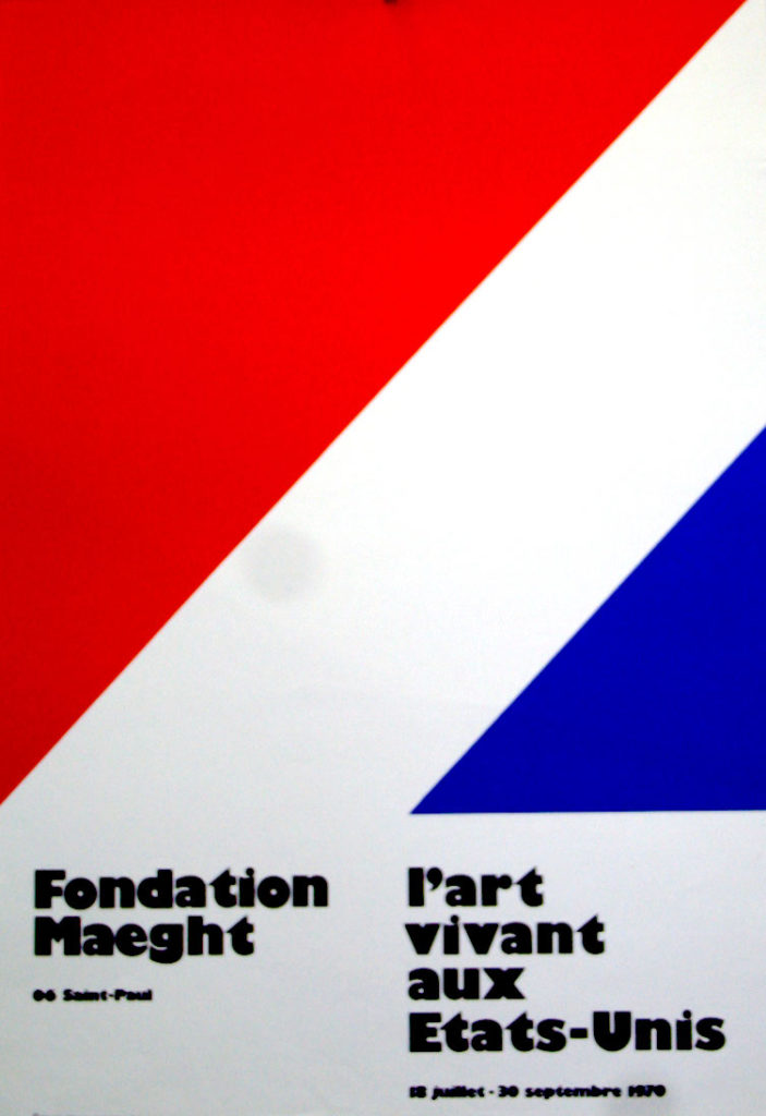 Affiche de l'exposition "L'Art vivant aux Etats-Unis" à la Fondation Maeght en 1970