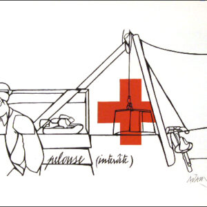 Valerio ADAMI, pelouse interdite. Lithographie originale sur Vélin d'Arches signée et numérotée de 1976. Certifée Maeght éditeur.